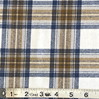 blue brown white plaid rodeo cotton flannel fabric